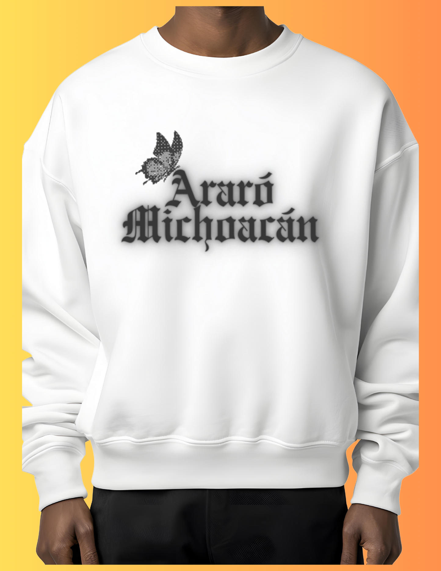 Crewneck Sweatshirt Araro Old English Butterfly