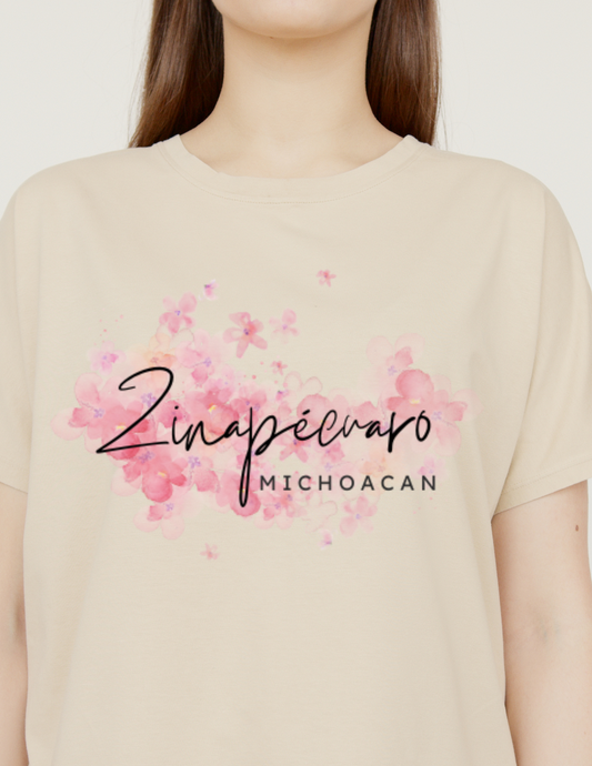 Short Sleeve Tshirt Spray painted flowers