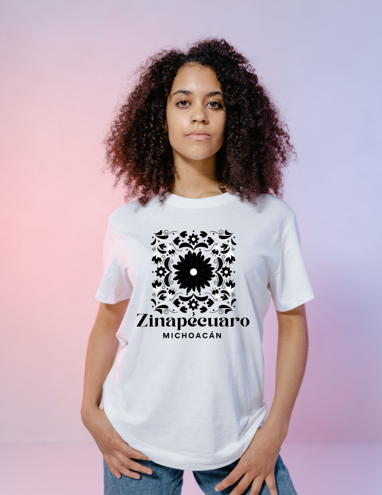 Short Sleeve White Otomi Zinapecuaro