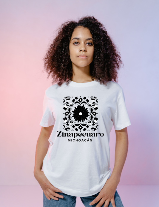 Short Sleeve White Otomi Zinapecuaro