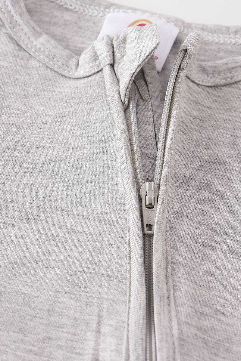 Sand bamboo zipper 2pc baby romper: 3M