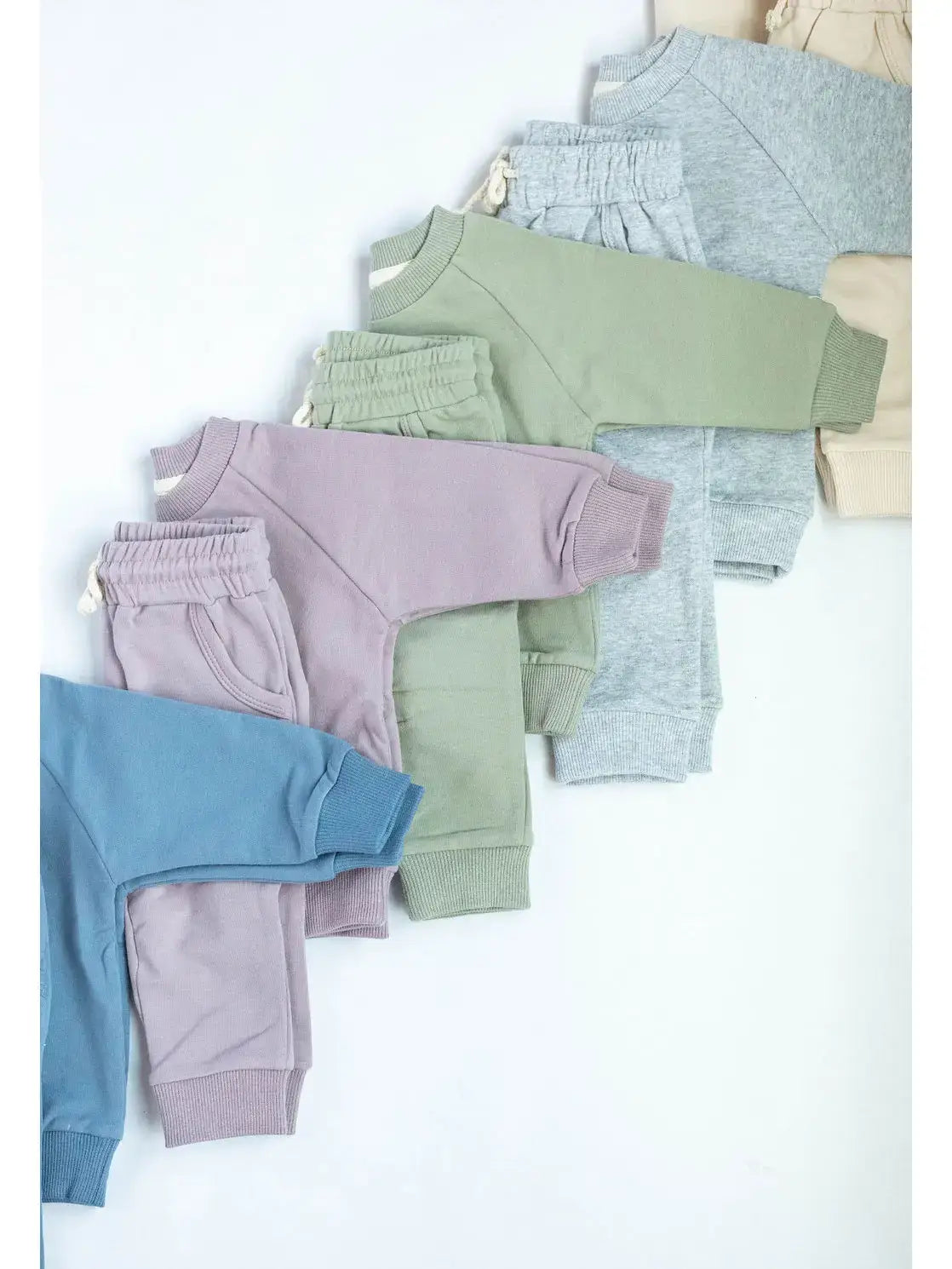Organic 2 piece set Sweatshirt + pants neutral tracksuit: 18-24 month / Beige