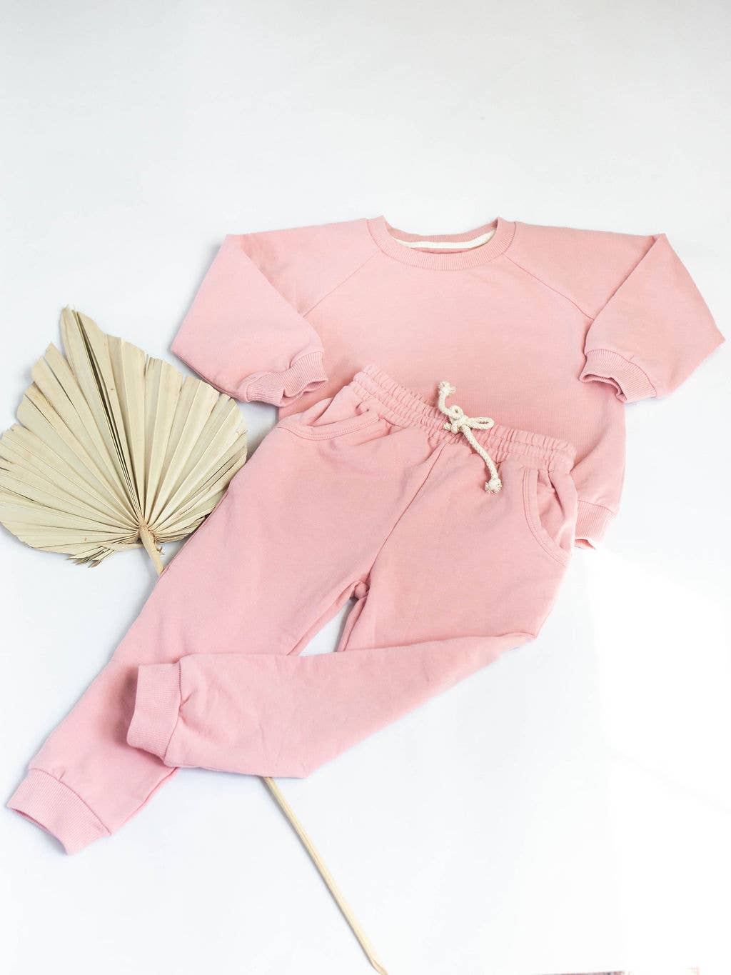 Organic 2 piece set Sweatshirt + pants neutral tracksuit: 18-24 month / Beige