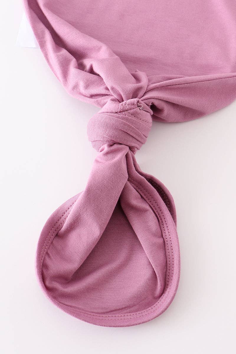Lilac bamboo ruffle 2pc baby gown