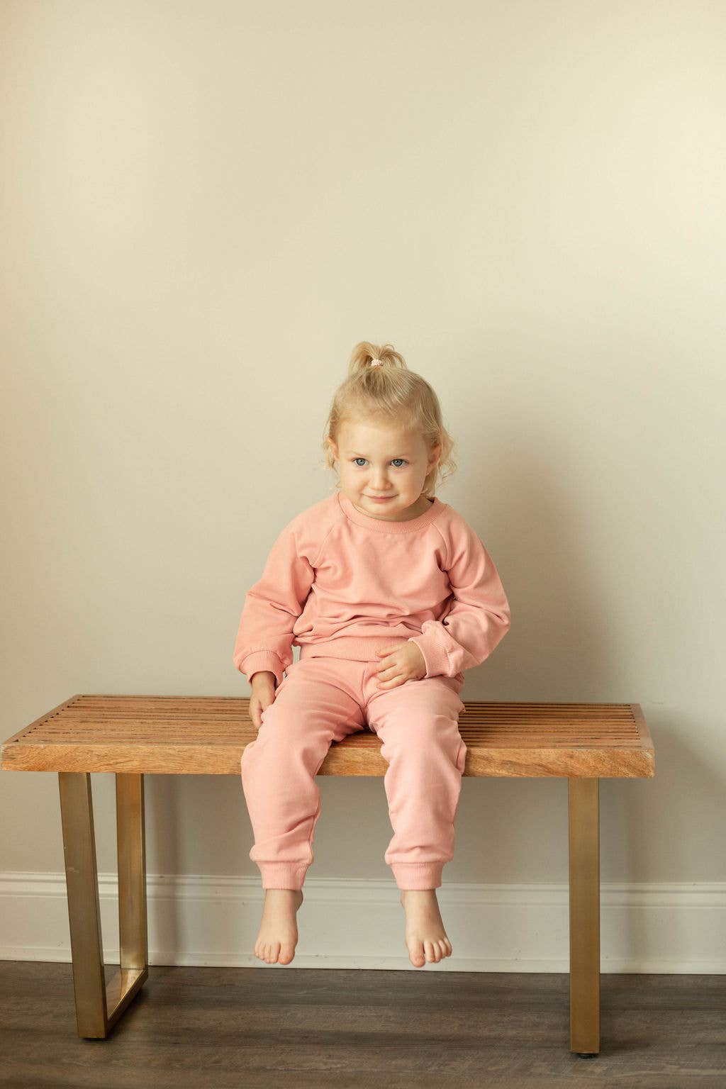 Organic 2 piece set Sweatshirt + pants neutral tracksuit: 18-24 month / Beige