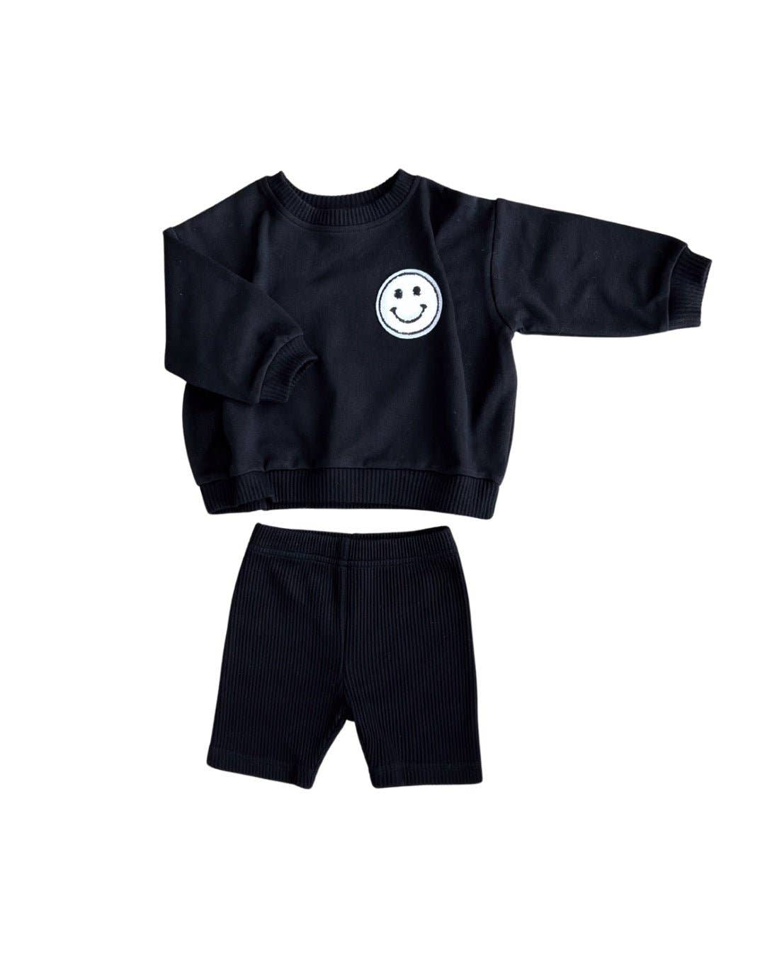 Biker Shorts Set | Black: 2T
