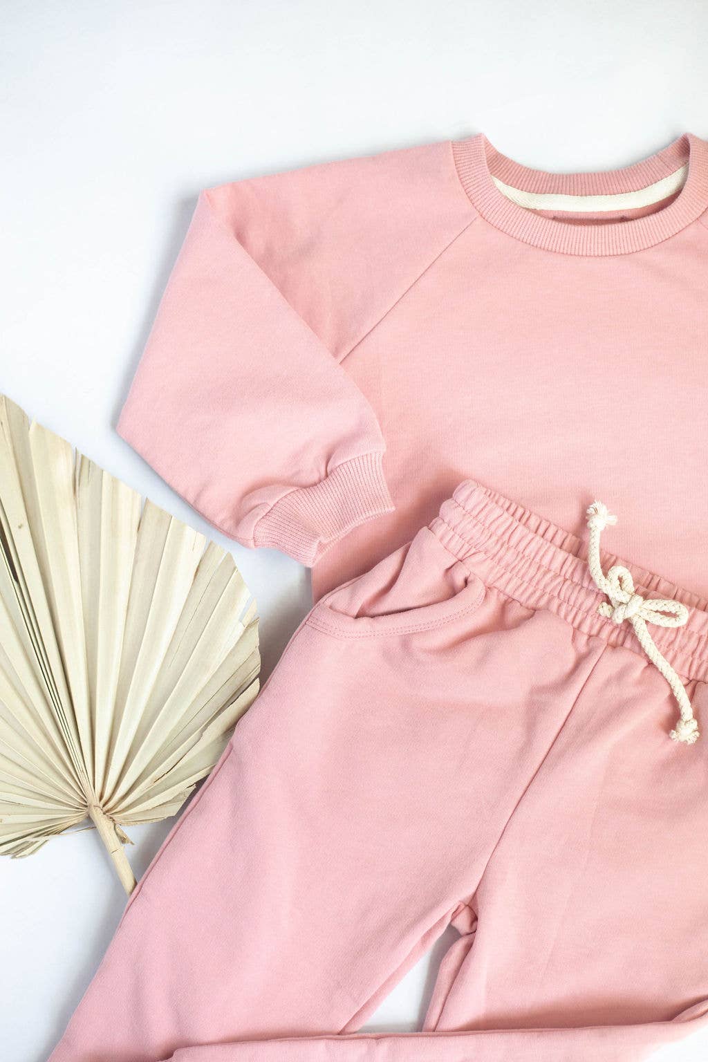 Organic 2 piece set Sweatshirt + pants neutral tracksuit: 18-24 month / Beige