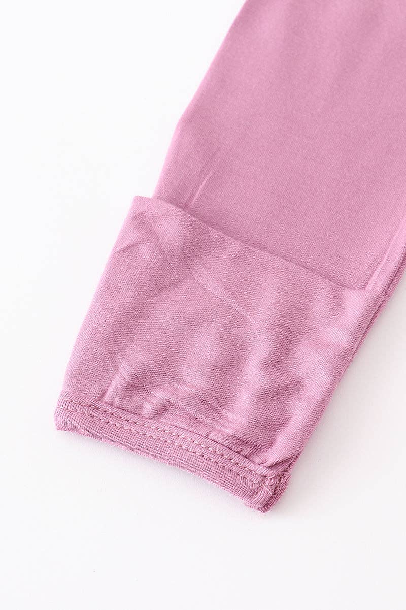 Lilac bamboo ruffle 2pc baby gown