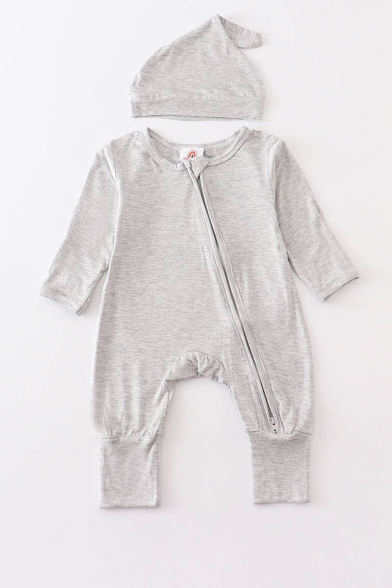 Sand bamboo zipper 2pc baby romper: 18M